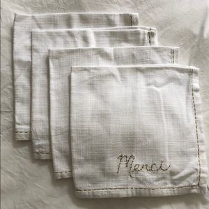 Anthropologie “Merci” Dinner napkins